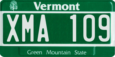 VT license plate XMA109