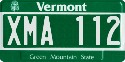 VT license plate XMA112
