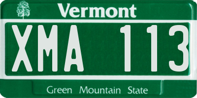 VT license plate XMA113