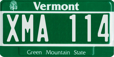 VT license plate XMA114