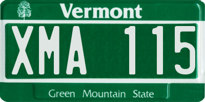 VT license plate XMA115
