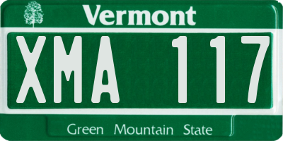 VT license plate XMA117