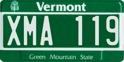 VT license plate XMA119