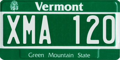 VT license plate XMA120