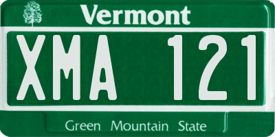 VT license plate XMA121