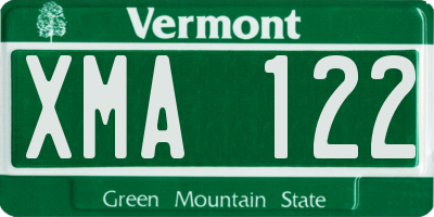 VT license plate XMA122
