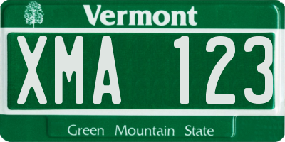 VT license plate XMA123