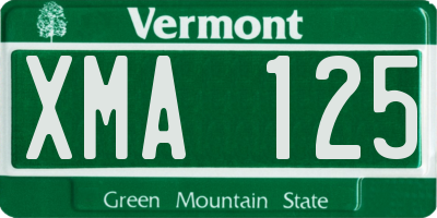 VT license plate XMA125