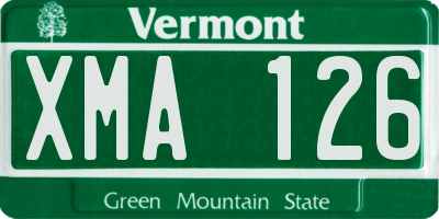 VT license plate XMA126