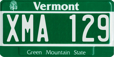 VT license plate XMA129