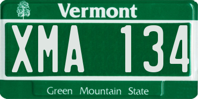 VT license plate XMA134