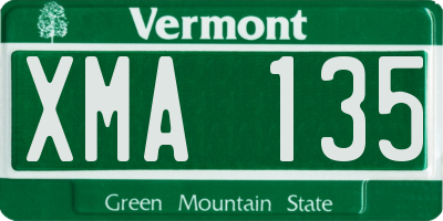 VT license plate XMA135