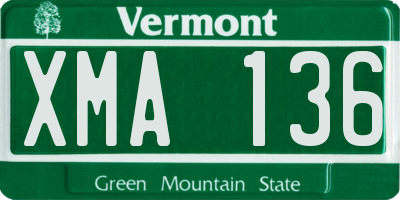 VT license plate XMA136