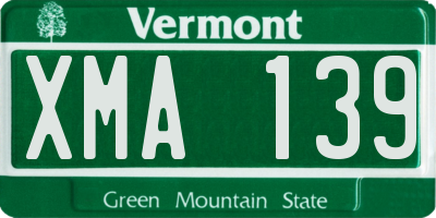 VT license plate XMA139