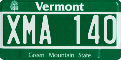 VT license plate XMA140