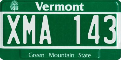 VT license plate XMA143