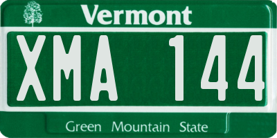 VT license plate XMA144