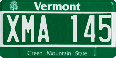 VT license plate XMA145