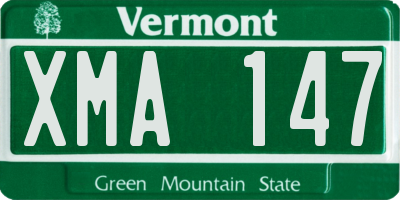 VT license plate XMA147