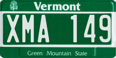 VT license plate XMA149