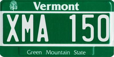 VT license plate XMA150