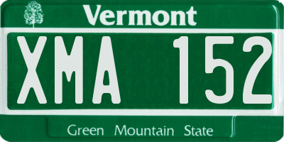 VT license plate XMA152