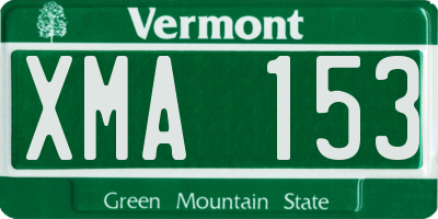 VT license plate XMA153