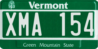 VT license plate XMA154