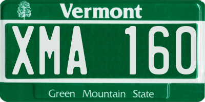 VT license plate XMA160