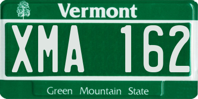 VT license plate XMA162
