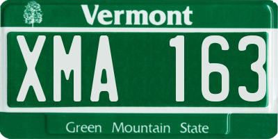 VT license plate XMA163