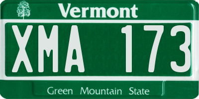VT license plate XMA173