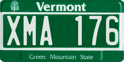 VT license plate XMA176