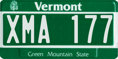 VT license plate XMA177