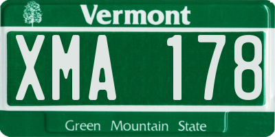 VT license plate XMA178