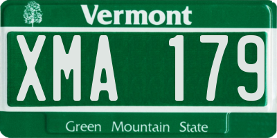 VT license plate XMA179