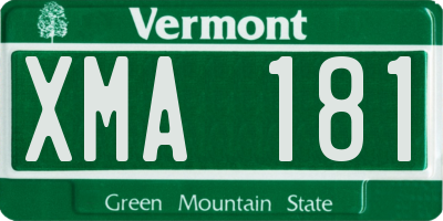 VT license plate XMA181