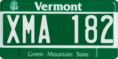 VT license plate XMA182