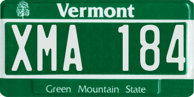 VT license plate XMA184