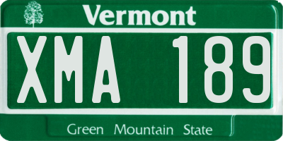 VT license plate XMA189