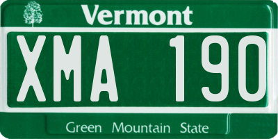 VT license plate XMA190