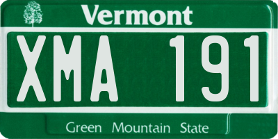 VT license plate XMA191