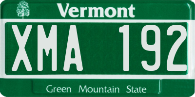 VT license plate XMA192