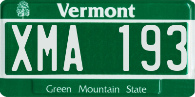 VT license plate XMA193