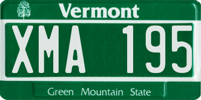 VT license plate XMA195