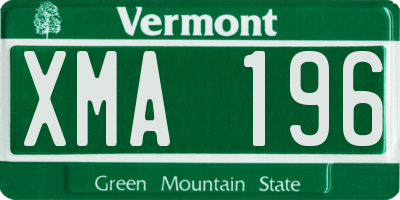 VT license plate XMA196