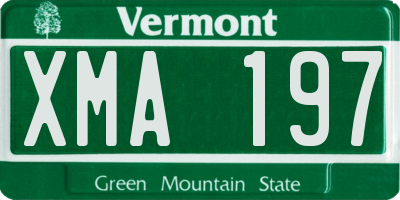 VT license plate XMA197