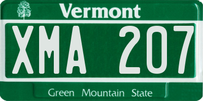VT license plate XMA207