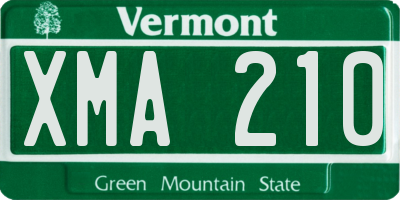 VT license plate XMA210