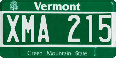 VT license plate XMA215